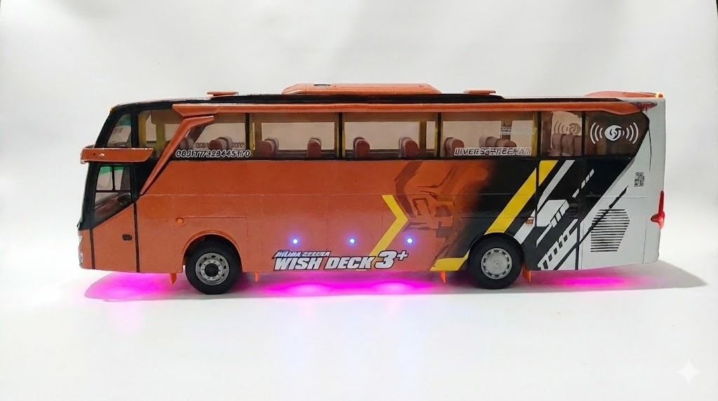 Miniatura Ônibus Jetbus 3+ SHD "Melisa" - Edição Neon Light - Escala 1/24 (Controle Remoto)